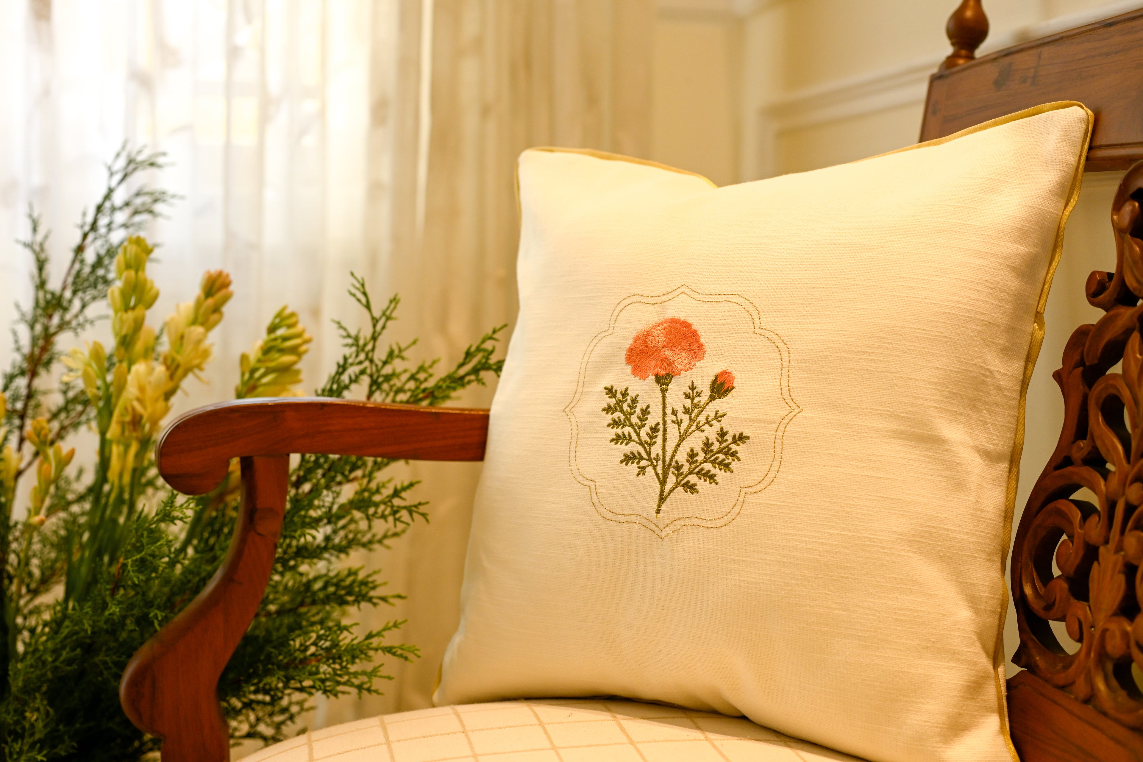 Marigold Onam Cushion Covers