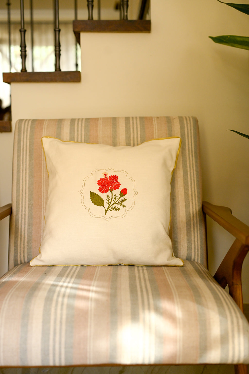 Hibiscus Onam Cushion Cover