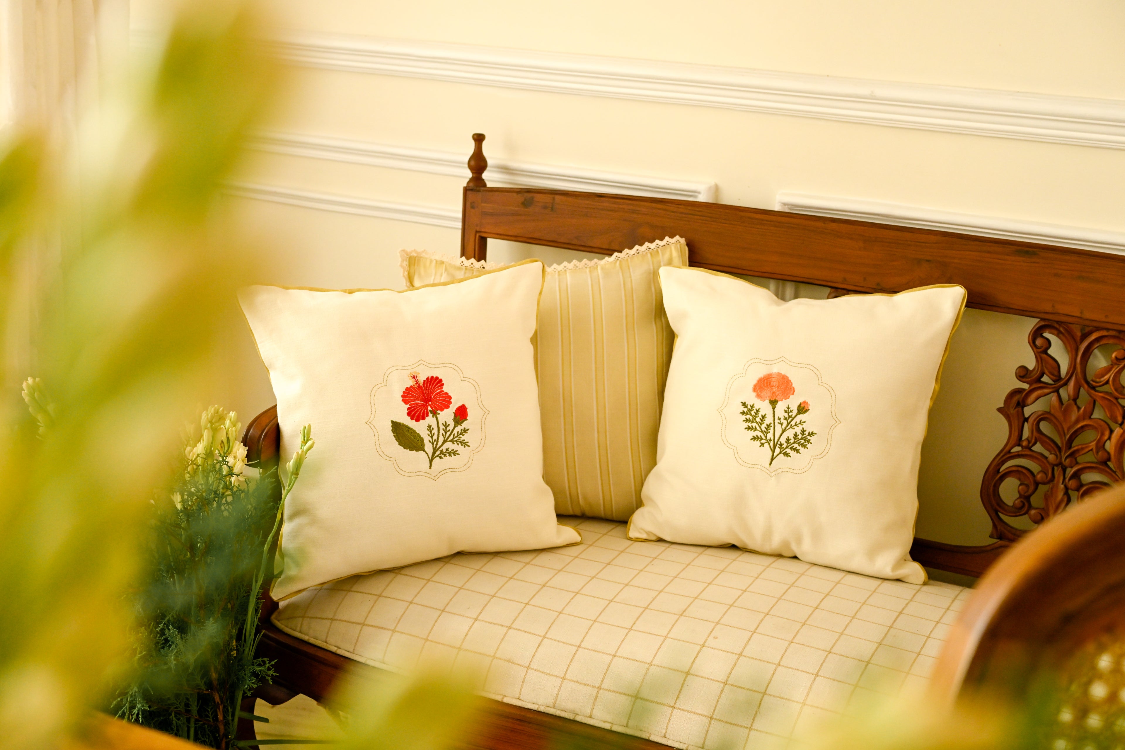 Marigold Onam Cushion Covers
