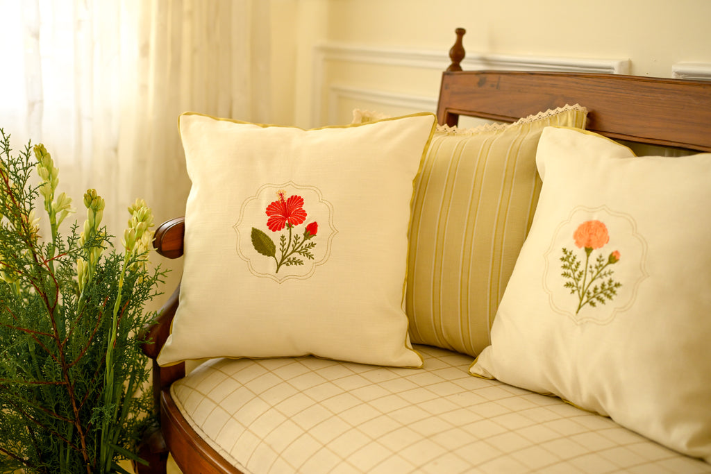Hibiscus Onam Cushion Cover