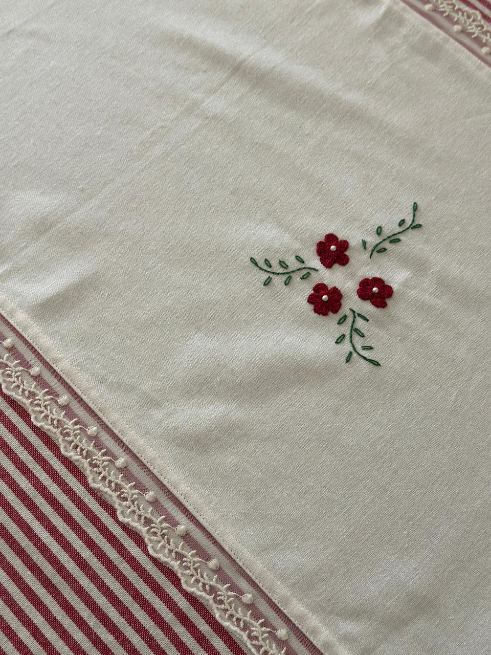 Christmas Cottage Stripe Table Cover