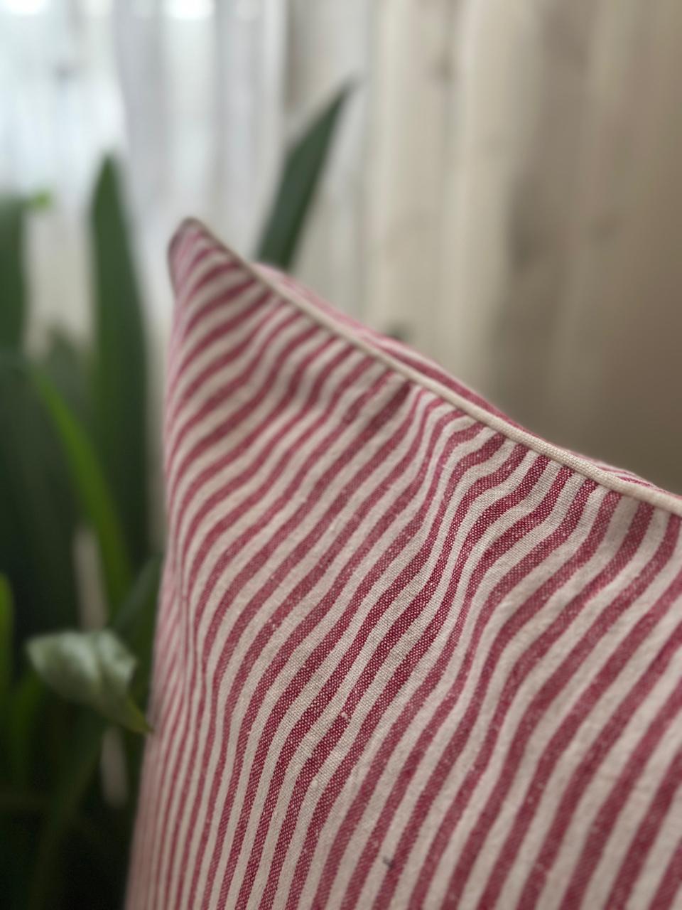 Christmas Cottage Stripe Cushion Cover