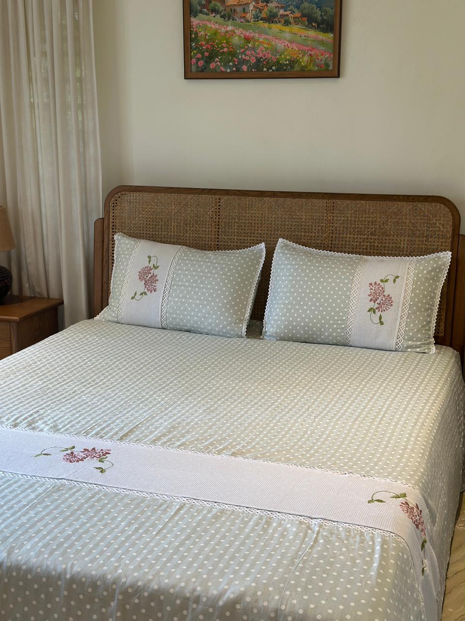 Green Polka Embroidery