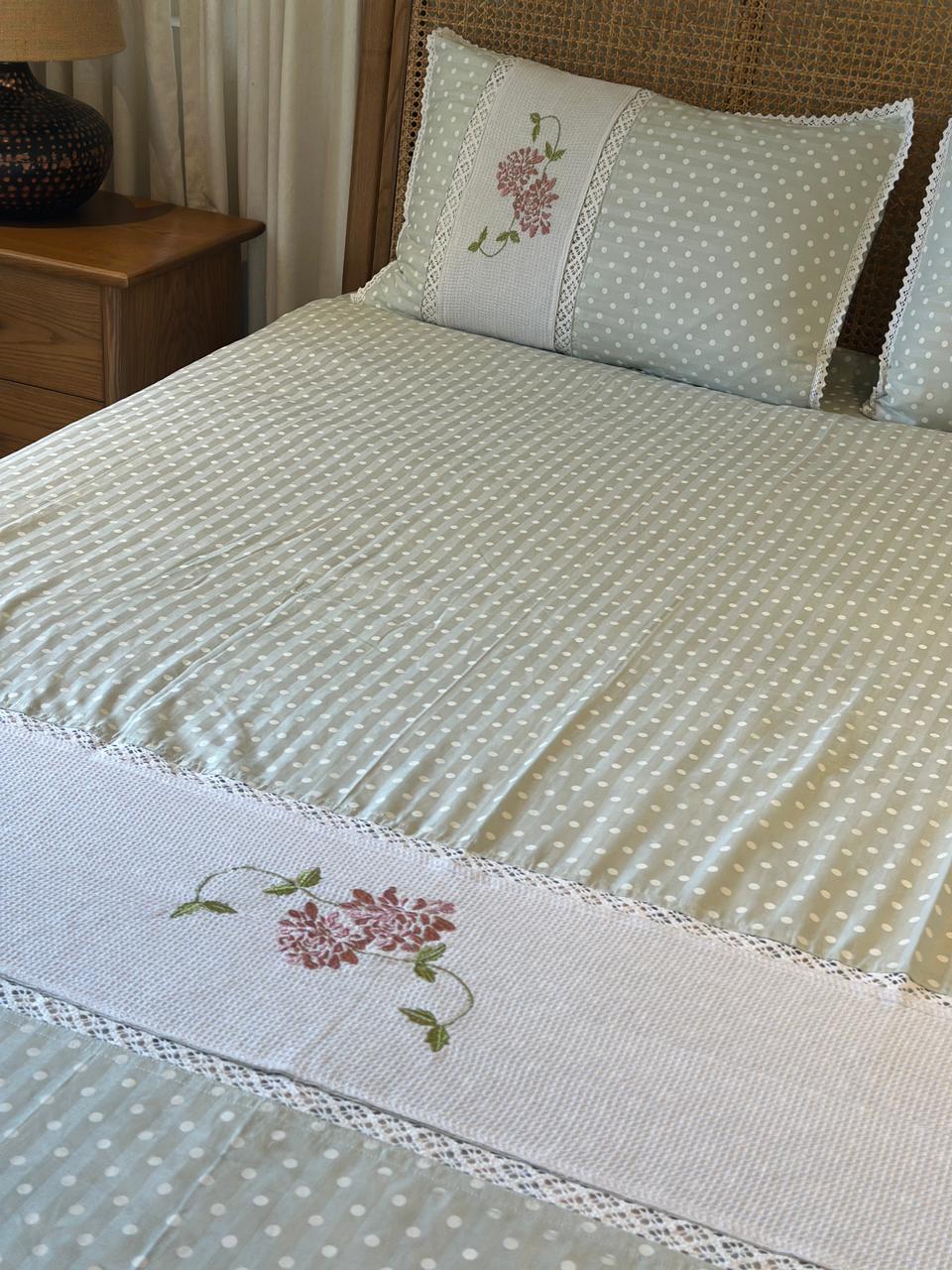 Green Polka Embroidery