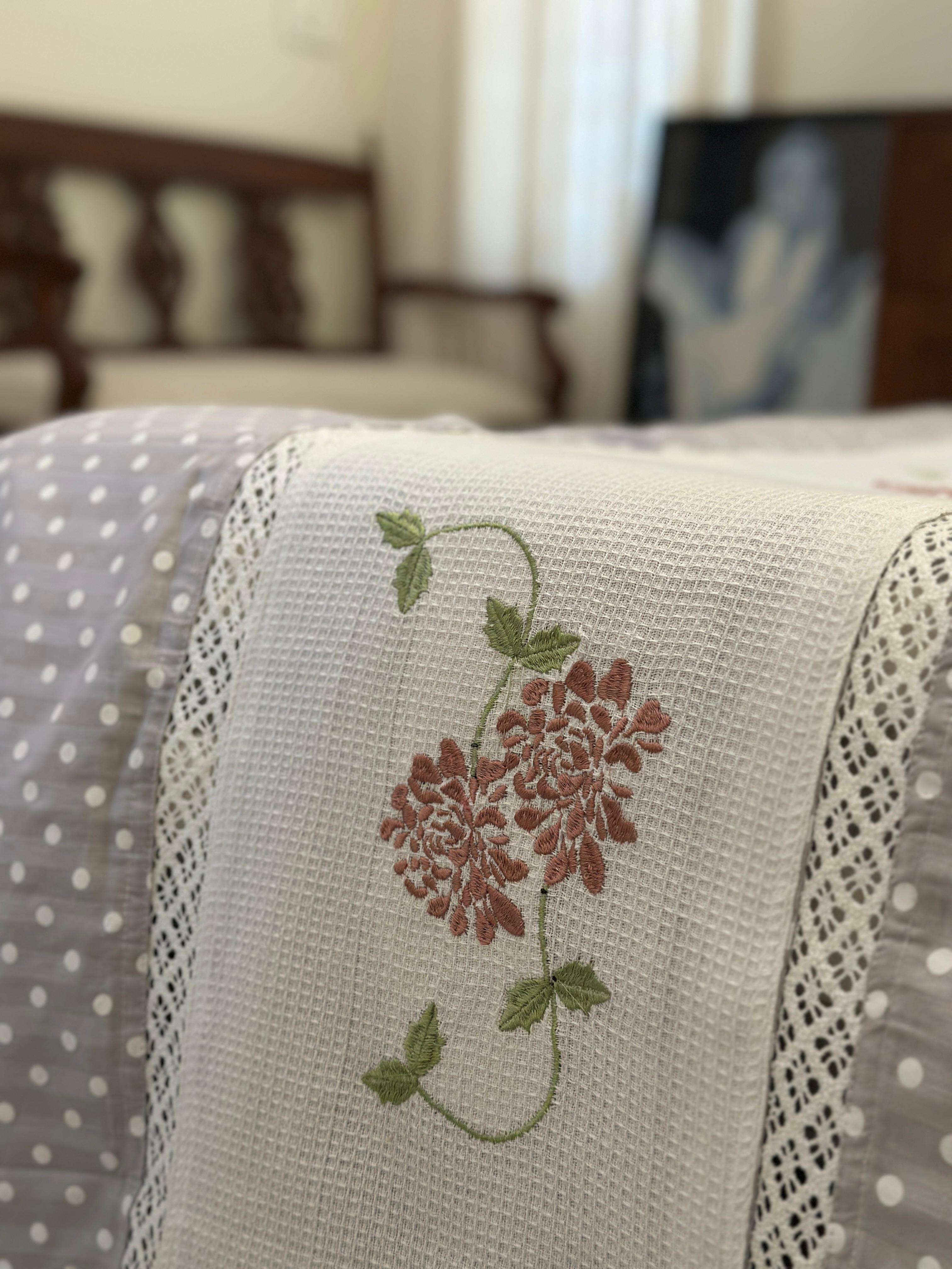 Grey Polka Embroidery