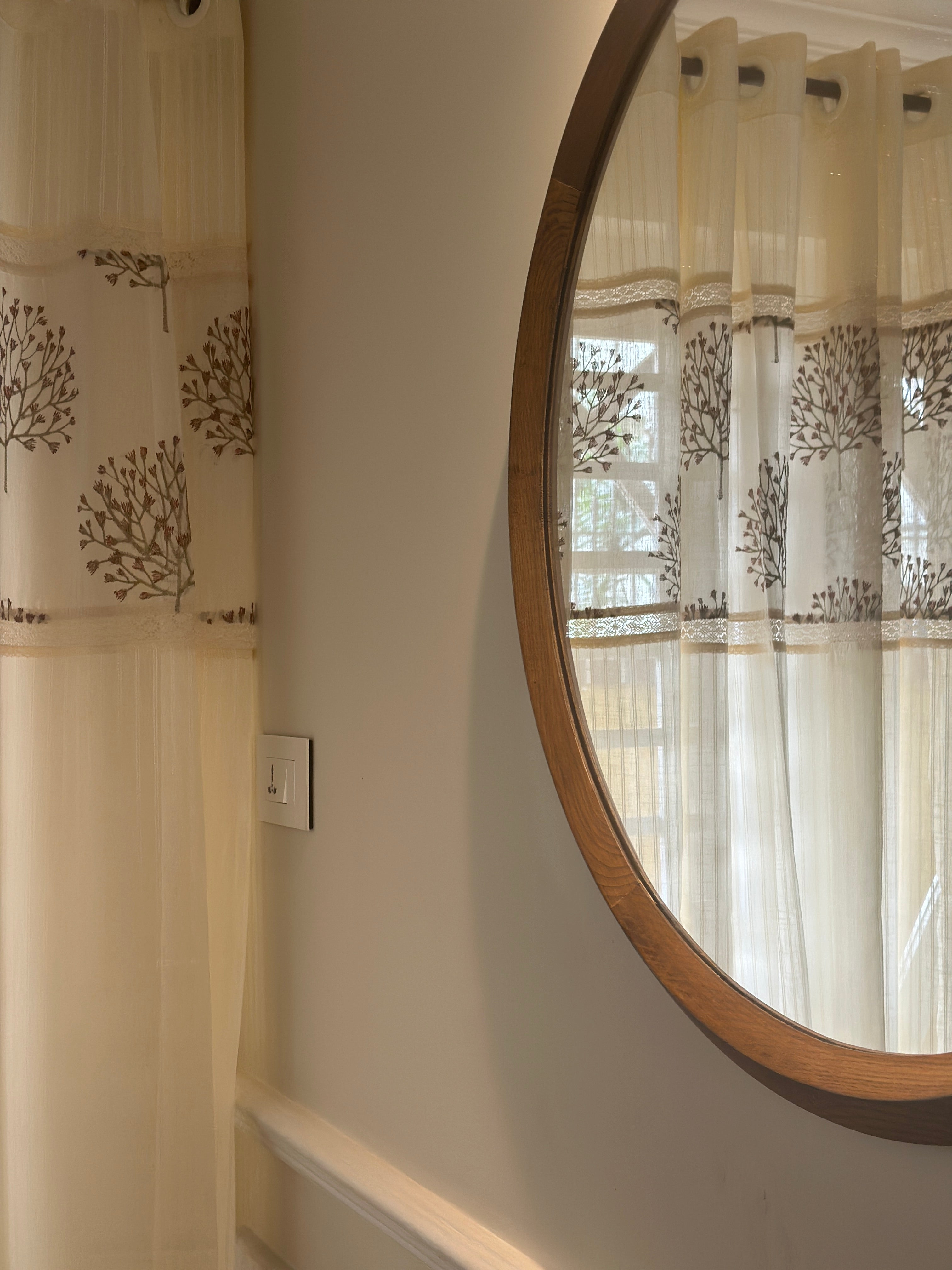 Sprig Sheer Curtain - Cream