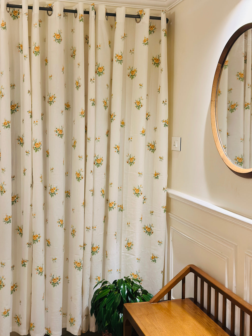 Golden Sprig Opaque Curtain