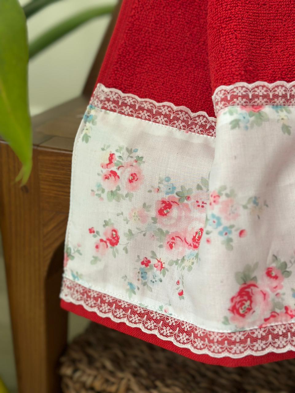 Noel Bloom Hand Towel - Red