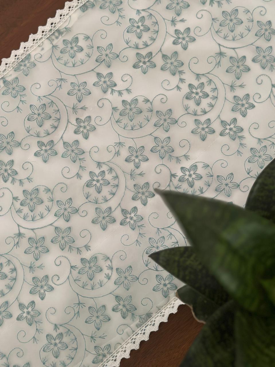 Teal Floral Runner