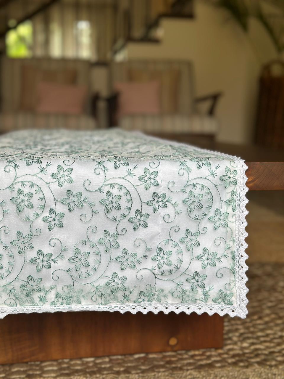 Teal Floral Runner