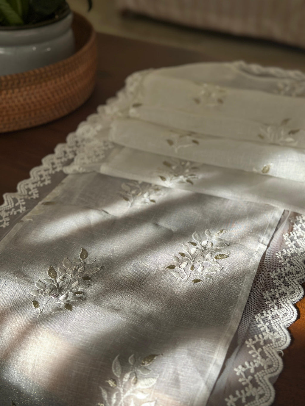 White Linen Runner