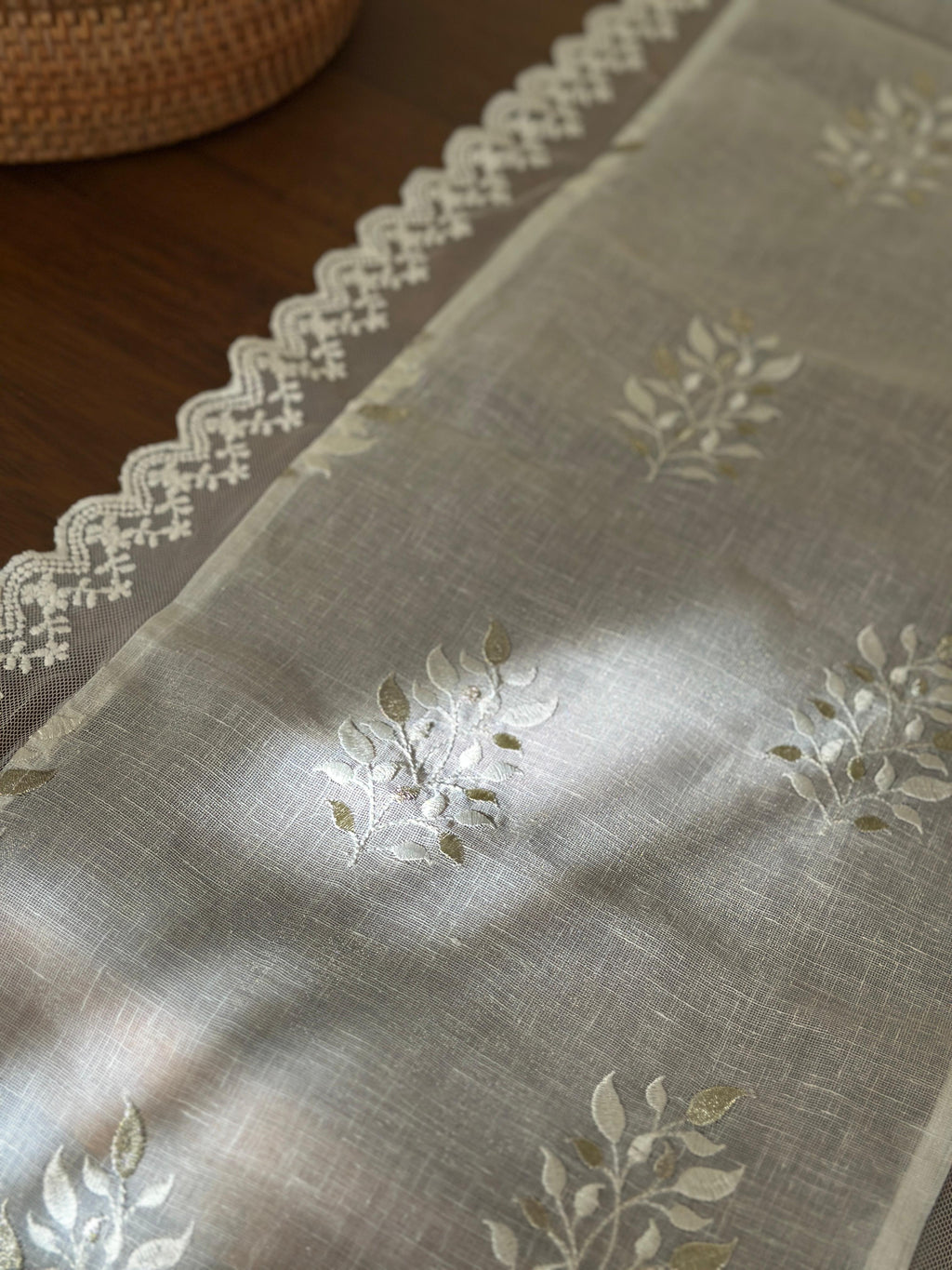 White Linen Runner