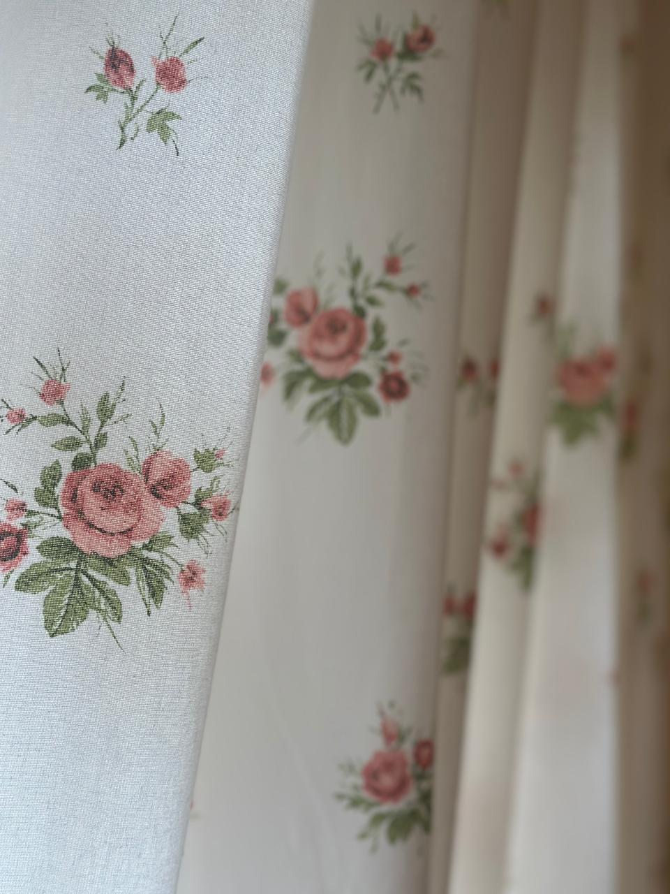 Blush Sprig Opaque Curtain