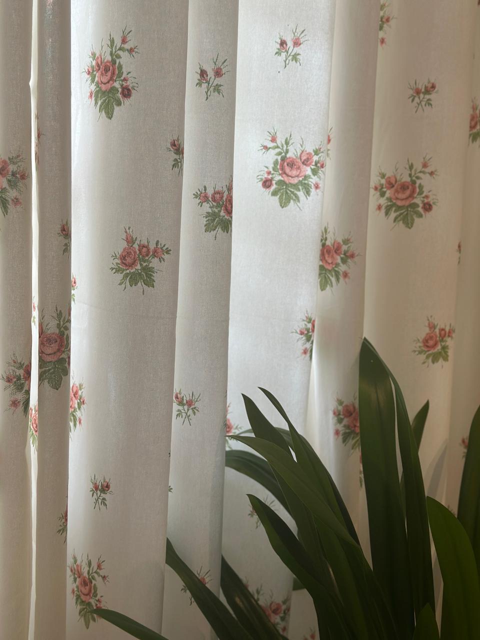 Blush Sprig Opaque Curtain