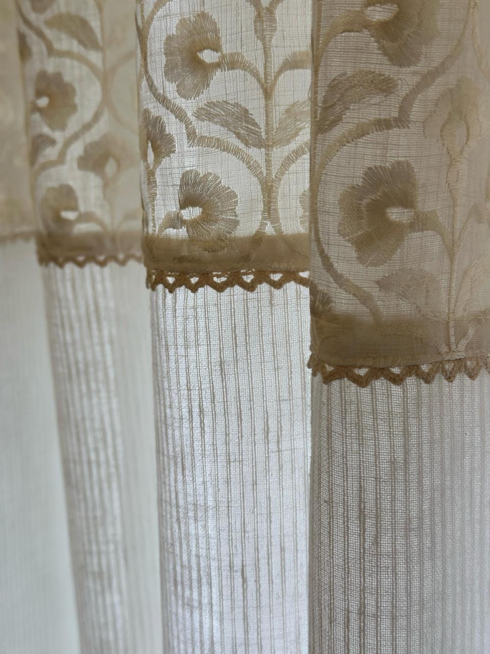 Ivory Bloom Semisheer Curtain