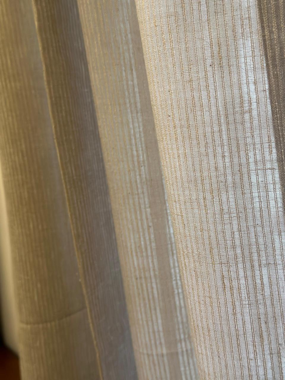 Beige Blossom Semisheer Curtain