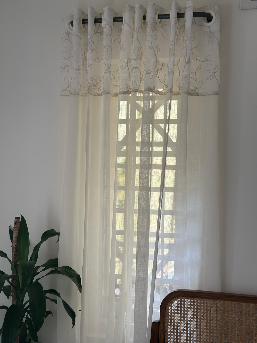 Ivory Vine Sheer Curtain