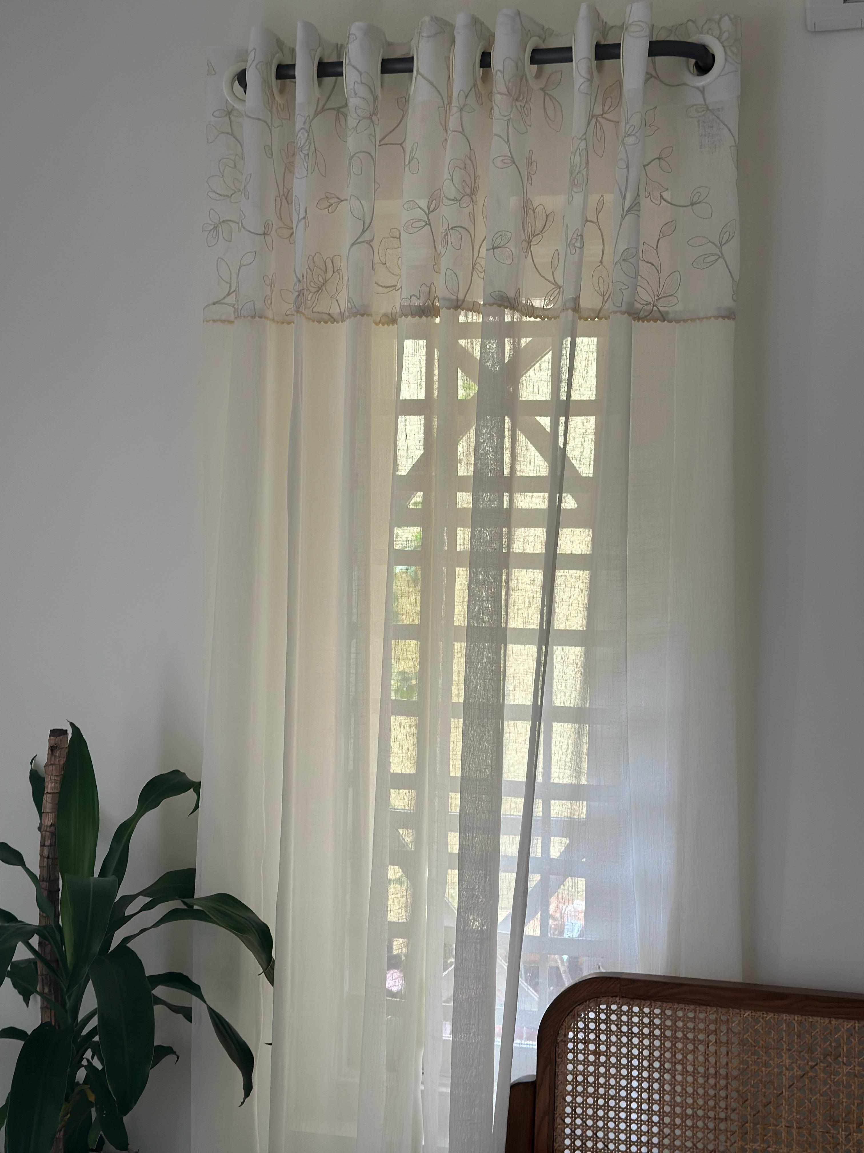 Ivory Vine Sheer Curtain