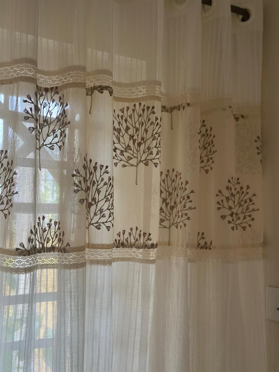 Sprig Sheer Curtain - Offwhite