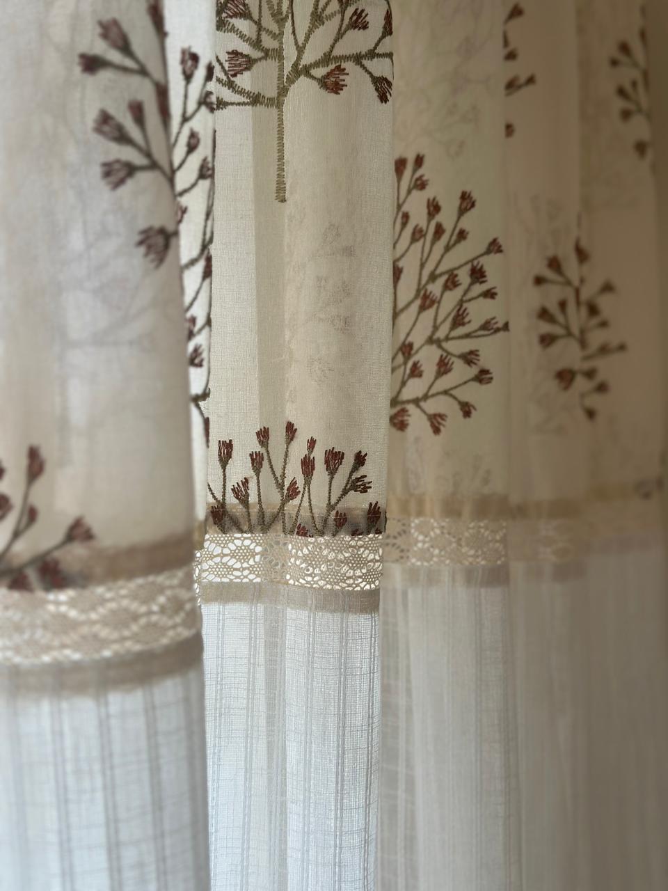 Sprig Sheer Curtain - Offwhite