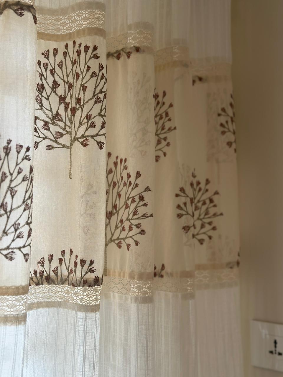 Sprig Sheer Curtain - Offwhite