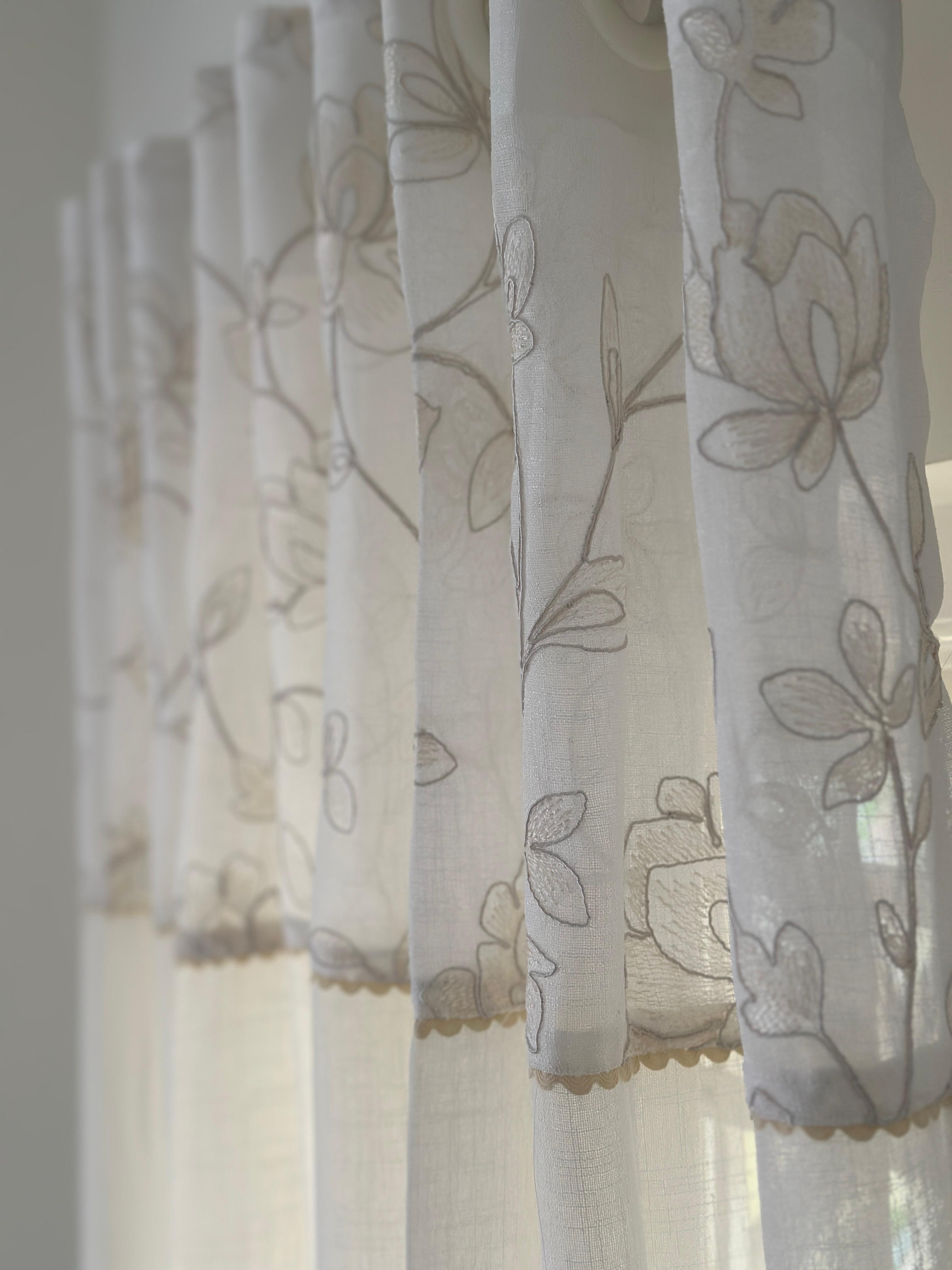 Ivory Vine Sheer Curtain