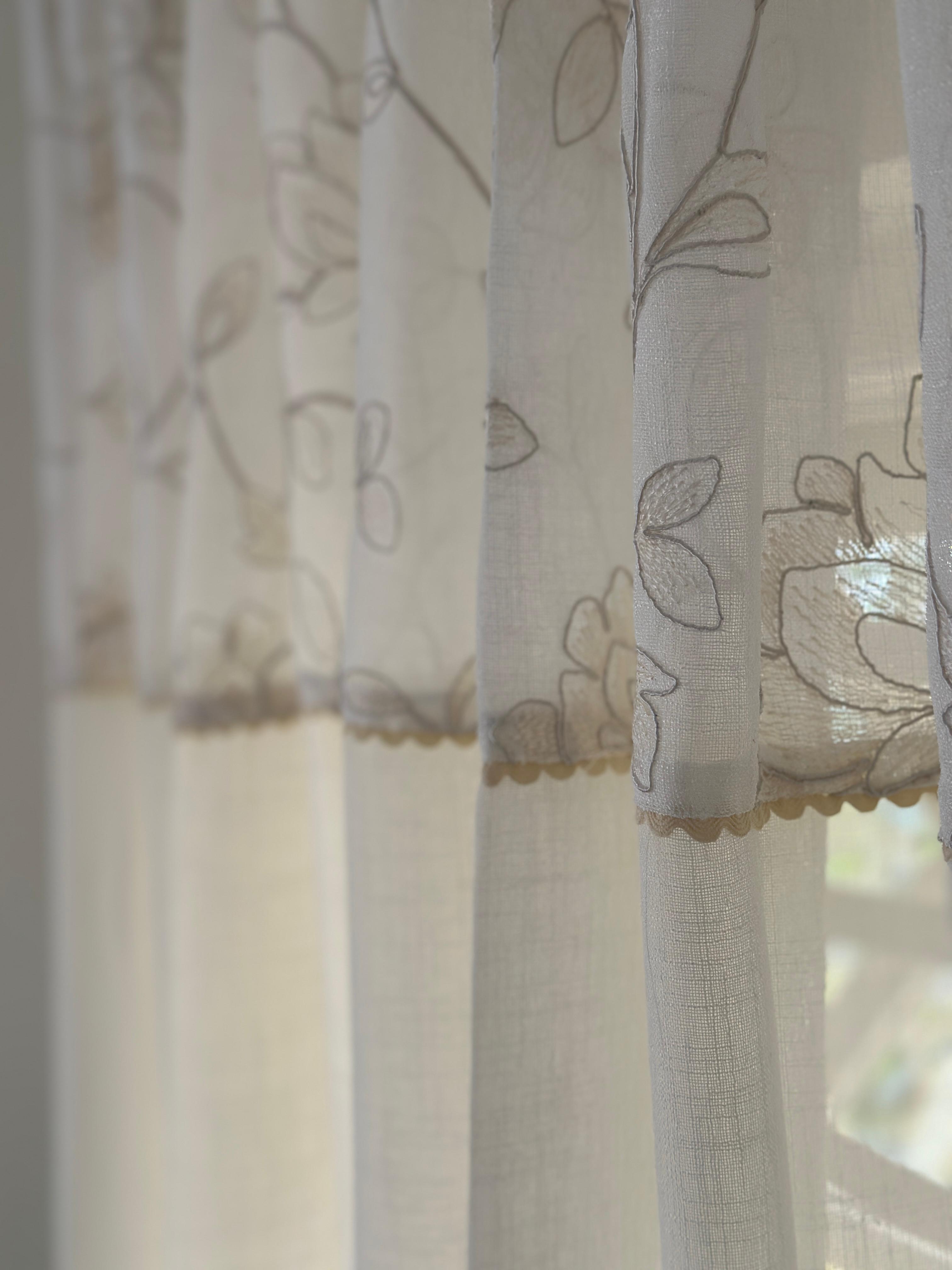 Ivory Vine Sheer Curtain