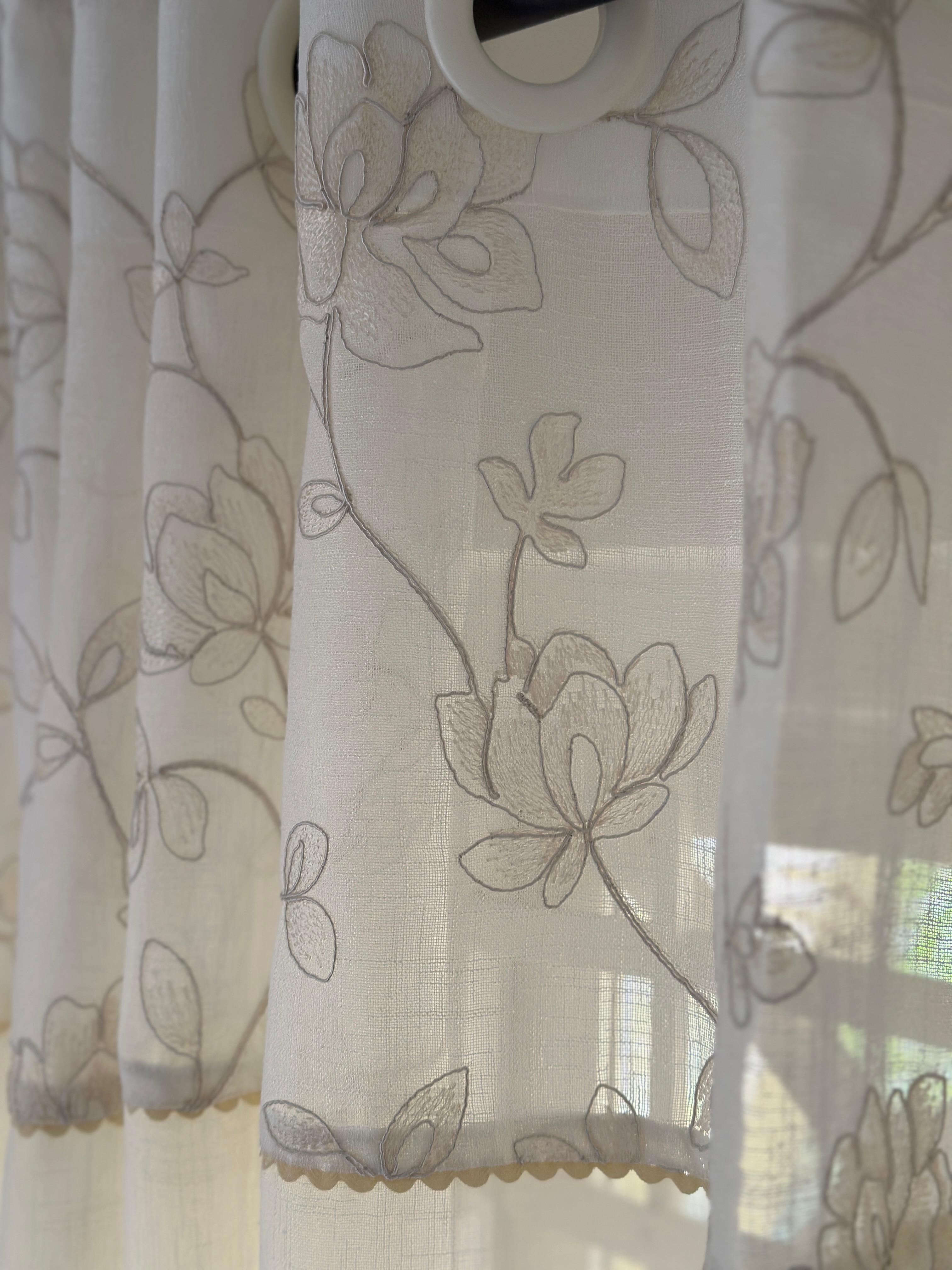 Ivory Vine Sheer Curtain