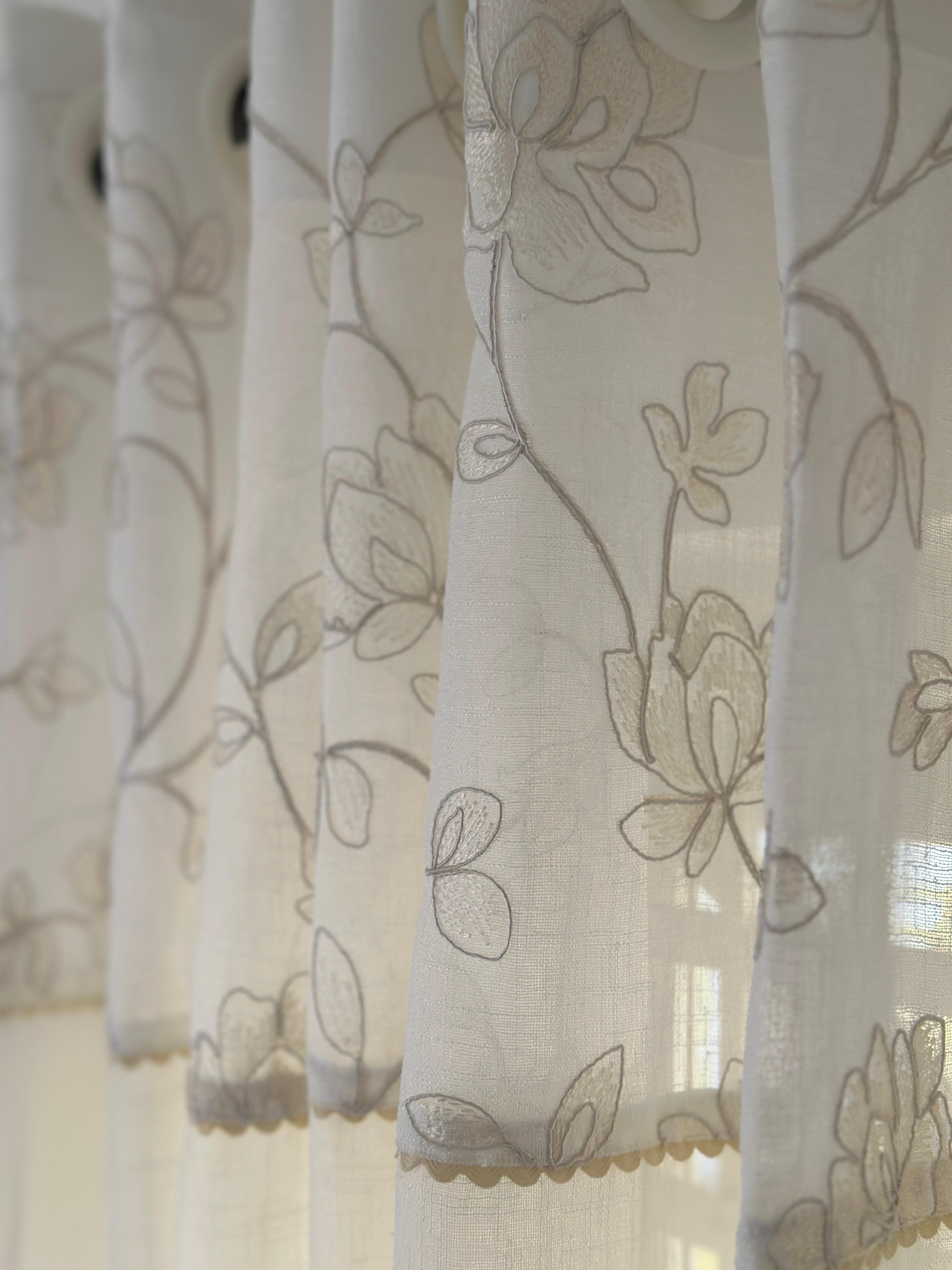 Ivory Vine Sheer Curtain